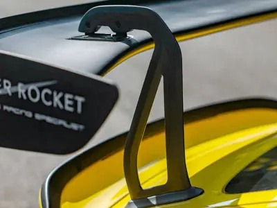 Rear wing swan neck riser set 3 inch dry carbon fibre. Porsche 718 GT4 RS - 9GT827465D, 9GT827466D - SRRISERCF