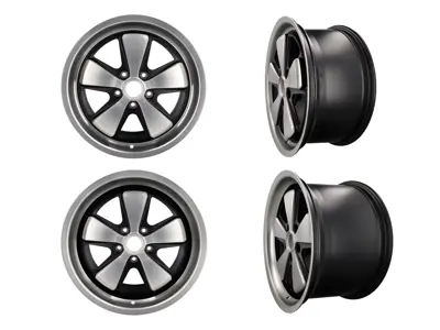 17' Fuchs Alloy Wheels SET OF 4 in Silver 7.0J & 9.0J For Porsche Car - 99936100050