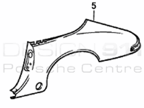 Wing Rear 1/4 panel. Porsche 930 1973-89 - 93050360250GRV, 93050360150GRV