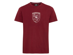Porsche Crest T-Shirt, Bordeaux Red – Essential Collection - WAP671
