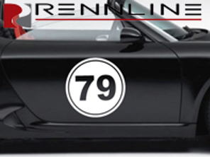 Rennline Temporary Race Numbers Round - E20