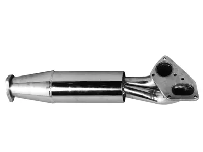 Exhaust Pre-silencer. Made of polished stainless steel. PORSCHE 911 1974-89 with TÜV/EEC approved - 92.100, 92.100S, 93011118301, 93011118303, 1620500200, 1620500300 - 92.100S, 1620500300