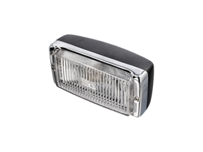 Fog lamp unit Front, Chrome / Black. Porsche 911 / 930 1974-83 - 91163120601, 91163120603/1, 91163120603 - JG.206.01