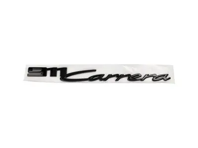 '911 Carrera' rear badge, in High-Gloss Black. Porsche 992 Carrera - 992853675K041, 992853675J041