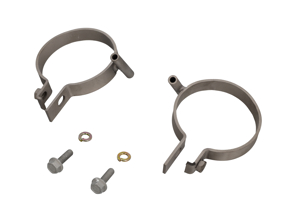 Clamps for heater hose top & holder for heater cable Titanium with bolts. Porsche 911 1965-86  Ref 90121105122, 90121105222, - 90121105121, 90121105221, 90121105122, 90121105222