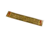 Sticker Danger High Voltage. Porsche 928 - 92870116302 - PAKAH