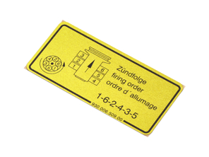 Sticker ignition firing order. Porsche 911 / 930 - 93000650900 - 1601500506