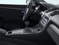 PDK Gear Selector lever, Race-Tex, in Black / Deep sea Blue. Porsche 982 Cayman GT4 RS - 982713120AQT0
