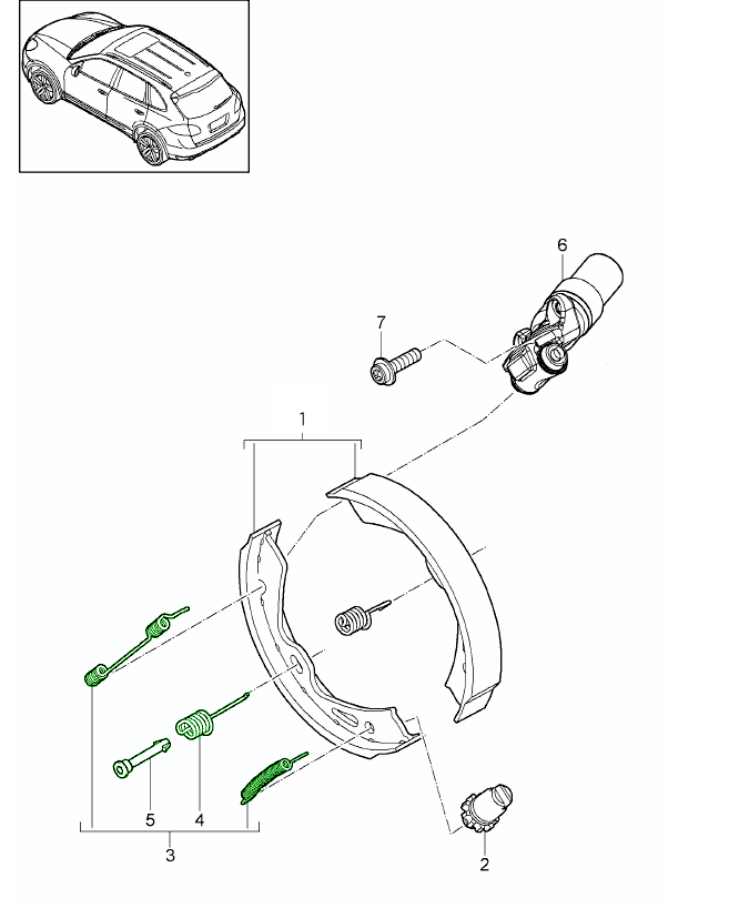 TEXTAR 97037500 Porsche 95835294500 Handbrake shoe fitting kit for