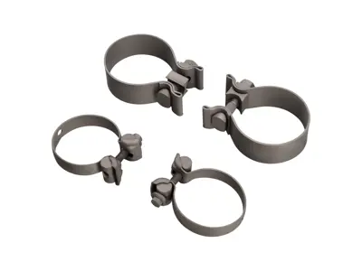 Exhaust & tail pipe Titanium clamps. Porsche 991.2 Carrera - 99711123080, 99711124030, 99711123081