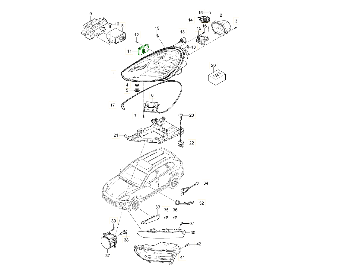 Porsche 958 Cayenne Power and control electronics for electric drive