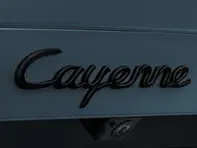 'Cayenne' rear lid badge, in Black (matt). Porsche 9YA Cayenne Turbo - 9Y004487002OK1, 9Y004487002