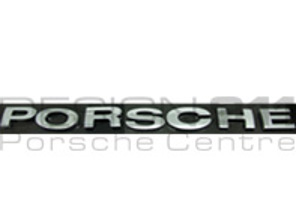 P O R S C H E - Badge logo in Chrome letters