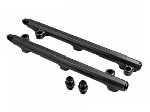 CNC-Machined Fuel Rail Kit Black Anodised. Porsche 964 / 993 3.6L - 99311004002, 99311004004, 96411030700, 96411030800 - AMS9050033