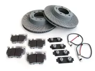 Brake Disc Package with Sport BREMBO Brake Pads Porsche 996 1997-04 - 07B31417, 99735140501ABS, 99735140601ABS, 99761267701, 99635208602, 99635194800, 99635194802, 99735140501, 99735140601, 18136, 18137, 99761267700, 99661234700, 99761267790, 99761267791, 99761234700, 99635208601, 96435209601
