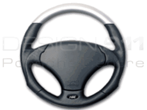 Steering Wheel Freeway - Black Leather / Alloy Look - RAID