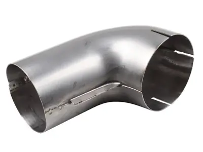 Heat exchanger elbow connector, Stainless steel. Porsche 911 1975-83 / 930 Turbo - 91121113100, 1623150100, 91121113101, 1623150200 - 1623150200, 1623150100
