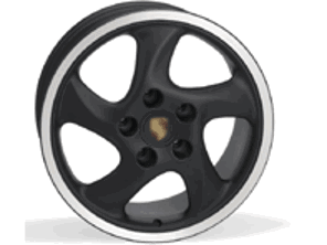 17' Style 50B Cup 3 Black. Alloy wheels for Porsche Cars