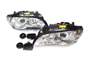Headlamp Silver with Angel Rings and Projector BMW 3 SERIES E46 2003>> COUPE/CONVI (PAIR) - 0001215685, 1215685