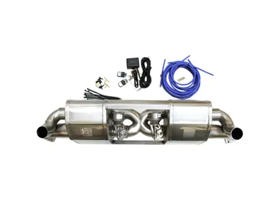 DesignTek front Muffler X-Pipe exhaust with valvetronic switch Porsche 991.1 - 115280-01, 99111133105, 99111133107, 99111133104, 99111133106