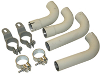 Exhaust pipe and clamp set. Porsche 356B / 356C - 61611100660, 92.303, 92303, 1620701510 - 92.303, 1620701510