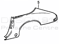 Rear 1/4 panel Targa. Porsche 911 1987-89 G50 Gearbox Cars - 91150306150GRV, 91150306250GRV