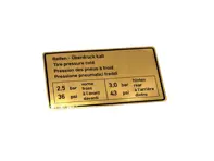 Sticker Tyre Pressure. Porsche 928S - 92800651800 - PAKRD