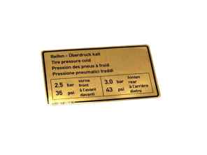 Sticker Tyre Pressure. Porsche 928S - 92800651800 - PAKRD