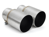 Exhaust Single-Wall Tips Brushed Stainless Steel. Porsche 981 Cayman GT4 / 981 Boxster Spyder - 98111136160, 98111136161