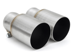 Exhaust Single-Wall Tips Brushed Stainless Steel. Porsche 981 Cayman GT4 / 981 Boxster Spyder - 98111136160, 98111136161