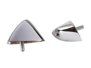 Mounting bracket set for rear reflector, chromed. Porsche 356B / 356C - 64473150705, 64473150805 - 1696002410, EQ960010