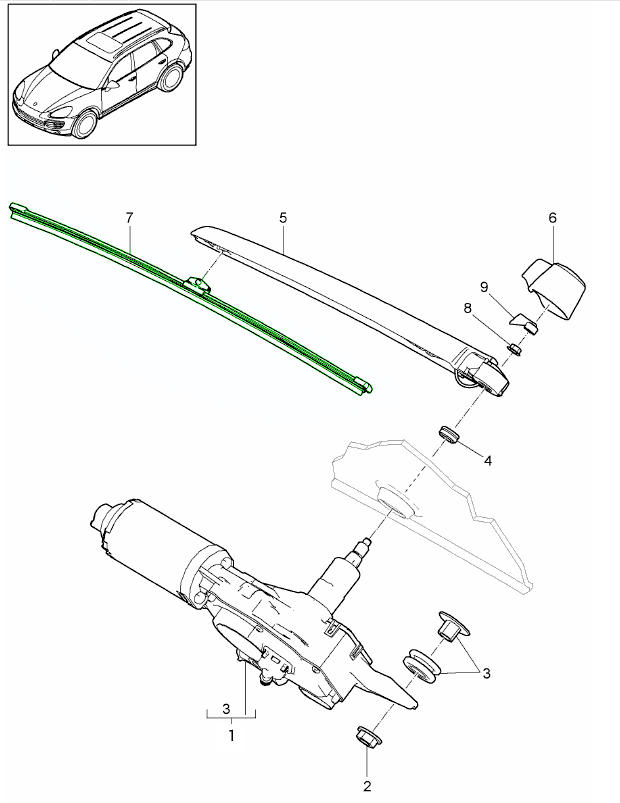 Buy Porsche Cayenne 92A (958) 20102017 Wiper Blades / Arms Design 911