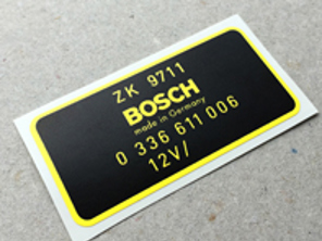 Bosch RPM transducer decal, BLACK. Porsche 911 / 914 - 0336611006