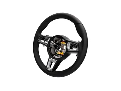 GT Sport Multi-Function Steering Wheel In Black Leather. Porsche 991.2 / 718 - 99104440030, 99104440031, 99104440032, 99104440033, 99104440030A34, 991044400
