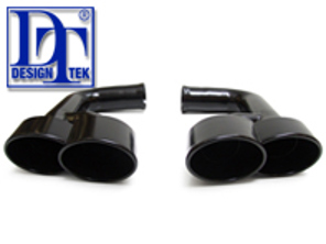 Exhaust Tail Pipes Quad Tube 'MID-NIGHT BLACK EDITION' DesignTek for Porsche 958 Cayenne - 3606405802