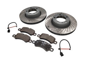Front Brake Pad And Brake Disc Package. Porsche 992.1 C2 / C4 2019-24 By SHW - 992698151G, 9P1615301A, 9P1615302A, 9P1907253