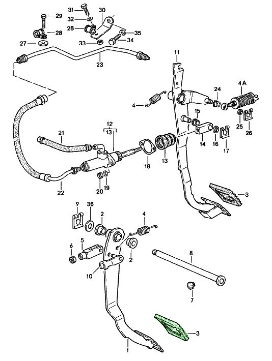 Buy Porsche 944 19821991 944 2.5L 8V 198287 Clutch Pedal & Parts