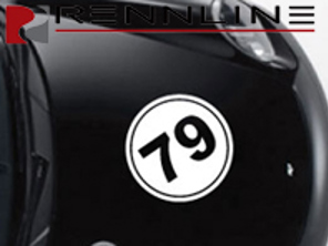Rennline Permanent Race Numbers. ROUND with OUTLINE/BORDER - E21