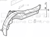 Rear Inner Wing. Porsche 996 1998-05 - 99650194300GRV, 99650194400GRV