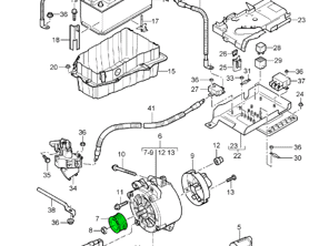 Alternator pulley. Porsche 955/957 Cayenne / 970 Panamera - 948-603-125-01, 95560315200, 94860312500, 94860312501, 948 603 029 02, 948 603 029 03, 948 603 029 04, 948 603 135 00, 94860302902, 94860302903, 94860302904, 94860313500, 955 603 016 01, 955 603 016 10, 955 603 017 00, 955 603 116 00 - F-235449.XX, 535008310, 588096, 2604505, F00M147761, F00M991167, F00M991282