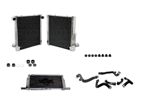 Aluminium radiator for water coolant fluid & hoses SET OF 3. Porsche 981 Boxster / 981 Cayman / 991.1 - 99110613103, 99110613203, 99110613702, 99110613701, 9P1121253 - 7067, 7066