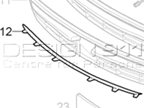 Front bumper centre grille adapter. Porsche 970 Panamera - 97050597700