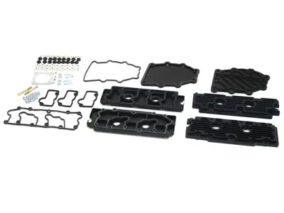 Camshaft and chain housing cover set in black aluminium. Porsche 964 - 96410510701, 96410510801, 96410511601, 96410511602, 96410511603, 96410511604, 96410511605, 96410511606, 96410590200, 96410511503