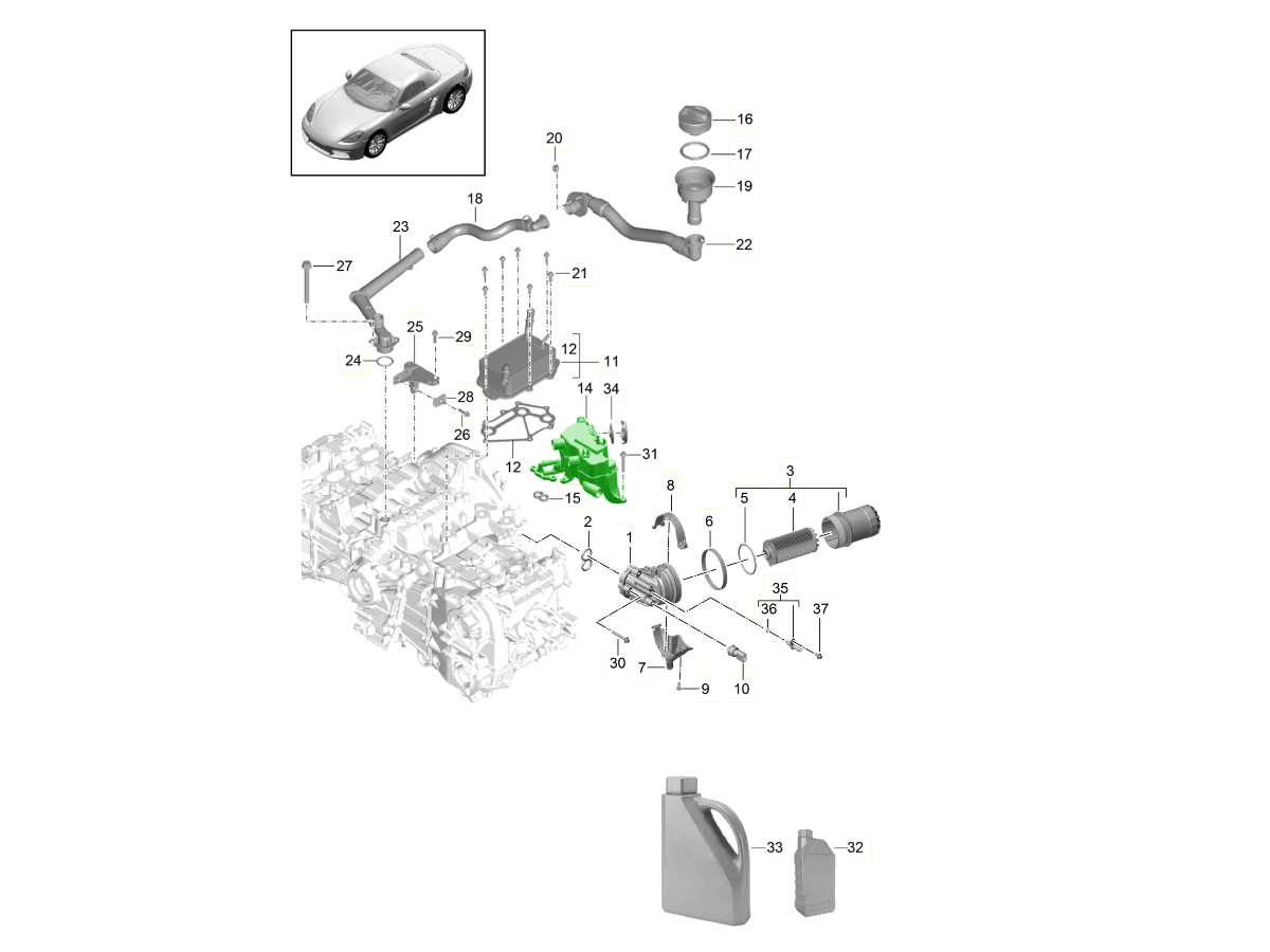 Porsche 982 718 Boxster Cayman Oil separator 0PC115099A 0PC115099A