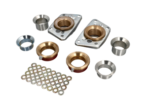Spring plate bearing kit with cover plates for Porsche 356 - 2061600, 64433313100, 64433313101, 2061601, 64433315100, 64433315101