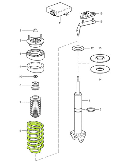 Coil springs pair, front. Porsche 997.2 Carrera 4 GTS Cabriolet ...