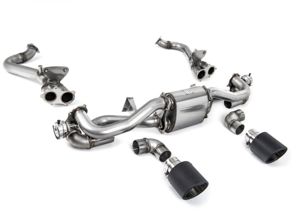 Milltek Sports Exhaust With GPF Bypass And Carbon Jet Trims. Porsche 718 Cayman GT4 / Boxster GTS 4.0L - 982254351B, 982254351L, 982254351AA, 982254351P, 982254351R, 982254350B, 982254350L, 982254350AA, 982254350P, 982254350R, 982251053F, 982251053H, 982251053K, 982251053E - SSXPO154