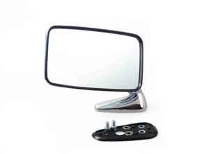 Door Mirror Rectangle in Chrome. LARGE. Porsche 911 1974-77 - 91173101407, 91173101307, 91173101301, 91173101410, 91173101310 - MRS11.1.104 R, MRS11.1.104 L