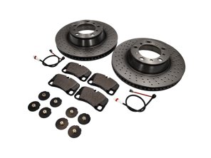 REAR Brake Pads and Brake Disc Package Porsche 997 3.6L C4 - 99735294904, 99635208600, 99635208602, 99635240502, 99635240602, 99635240X02BRE, 99635240X02, 99735294904BRE