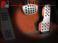 Rennline Aluminium 2 Piece Pedal Set  Rubber Grip. Porsche 911/912/930/964/993 TIPTRONIC - P70.60.53, P706053